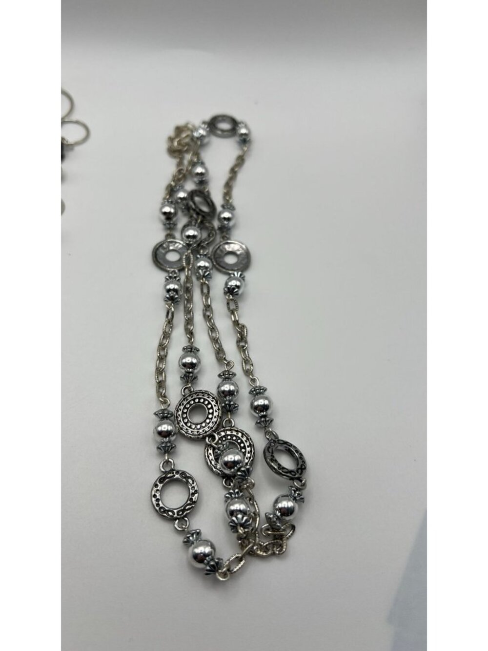 Set Of 3 Silver-Tone Necklaces With Dreamcatcher Beaded Rings & Ornamental Desig - Picture 4 of 7